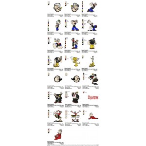 Collection 22 Popeye Embroidery Designs